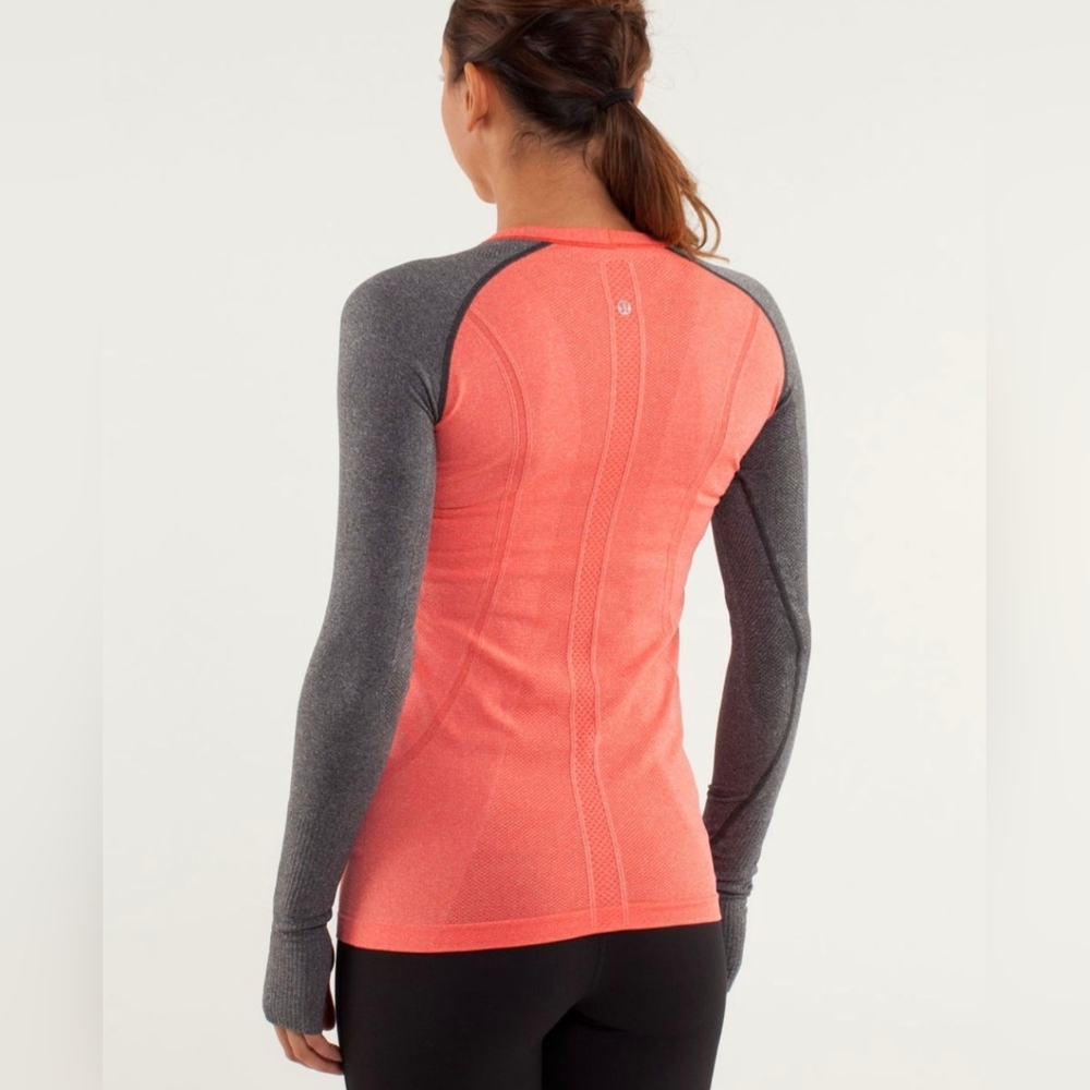 Lululemon Run: Swiftly Tech Long Sleeve Love Red / Deep Coal 8 - Picture 2 of 16